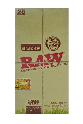Picture of RAW ROLLING PAPERS SINGLE WIDE ORGANIC HEMP 25S