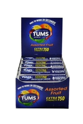 Picture of TUMS ASSORTED FRUIT EXTRA STRENGTH 12 ROLLS 750MG