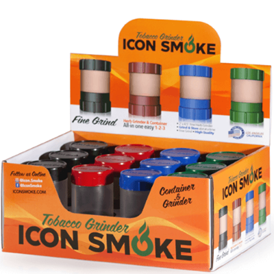 Picture of Icon Smoke Grinder & Container – 12 Pack Display Case