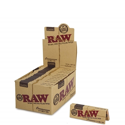 Picture of Raw  Connoisseur 1 1/4 Rolling Papers And Tips - 24 Pack Box