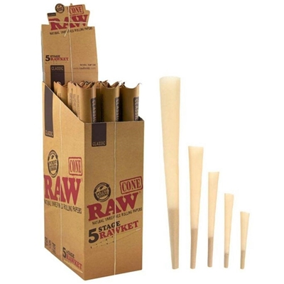 Picture of RAW Classic  Pre-Rolled Cone 5 Stage Rawket - 15 Packs